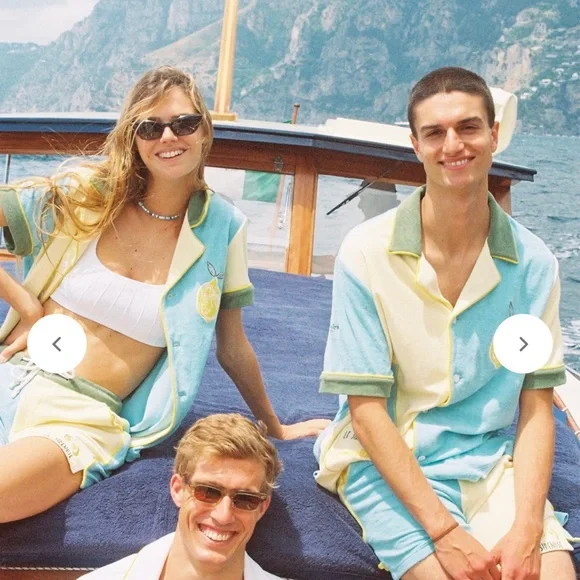 Unisex Tombolo ‘Le Sirenuse’ Limoncello Cabana Shirt size Small - Picture 2 of 10